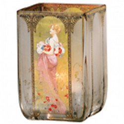 Photophores Les Saisons en verre - Mucha - aperçu