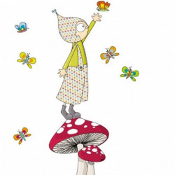 Sticker "Jules, champignons et papillons" (170x92cm)