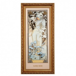 Tableau "Hiver, 1900 - Mucha" reproduction sur porcelaine (27x57cm)