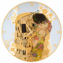 Horloge ronde "Le Baiser" en verre - Klimt (Ø30.5cm)