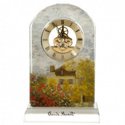 Horloge de table "Les Dahlias" en verre de cristal - Monet